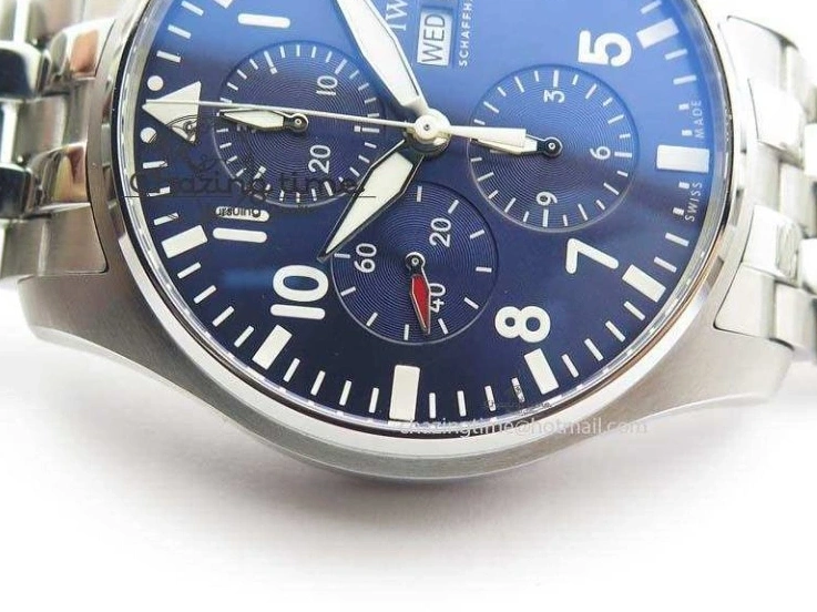 MIROTIME 0519 UrbanChic Pilot Chrono 2016 IW377714 ZF 1:1 Best Edition Blue Dial On SS Bracelet A7750 V 7272